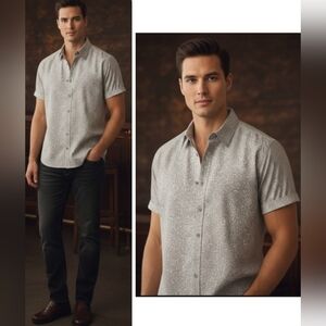 Lululemon Airing Easy Short Sleeve Shirt Grey and White Size S.